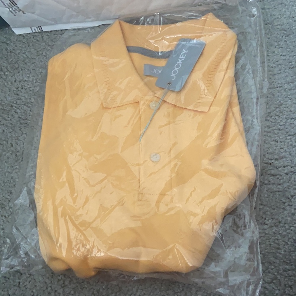 NWT Jockey Men’s Orange Short-Sleeve Polo Shirt M